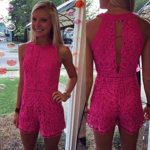 Adelyn Rae Sleeveless Lace Romper